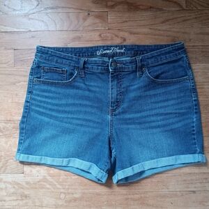Universal Thread Women's Faded Blue Denim Roll Up Jean Shorts 16/33